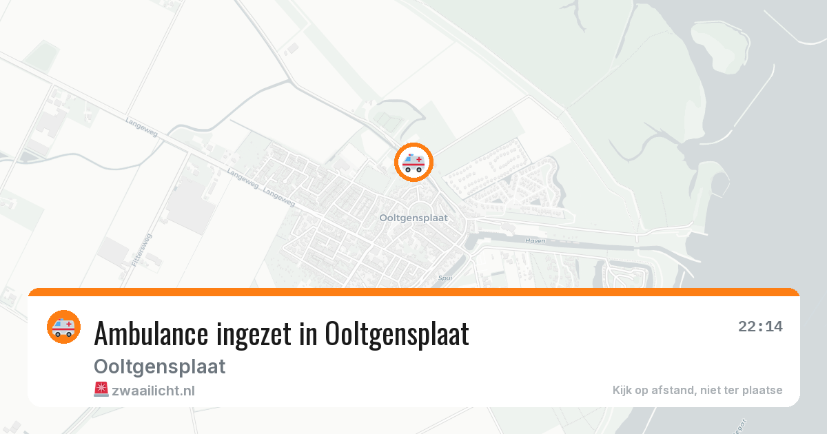 Ambulance ingezet in Ooltgensplaat — 23 mei 2026