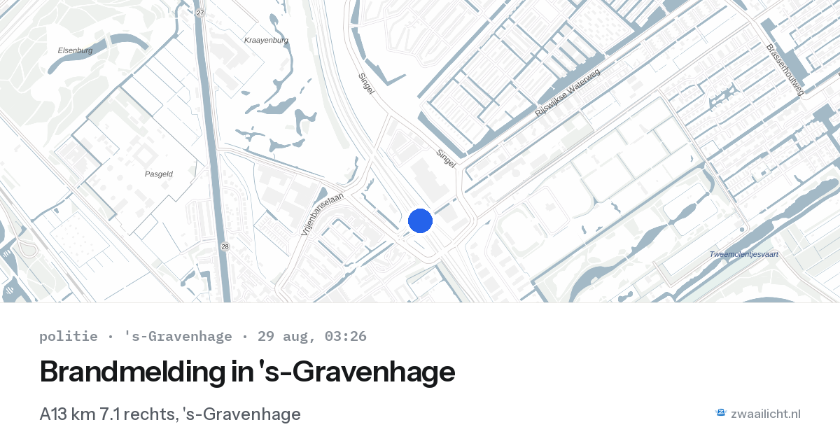 Brandmelding in 's-Gravenhage — 29 aug 2026