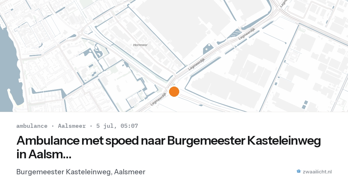 Ambulance met spoed naar Burgemeester Kasteleinweg in Aalsmeer — 5 jul 2026