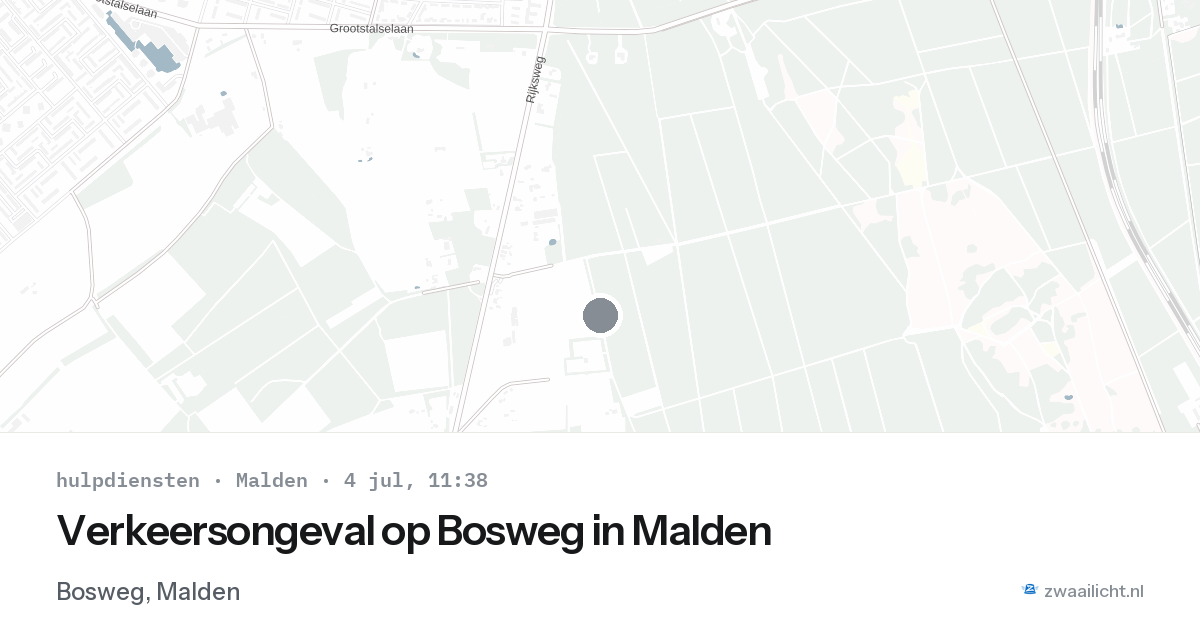 Verkeersongeval op Bosweg in Malden — 7 mrt 2026