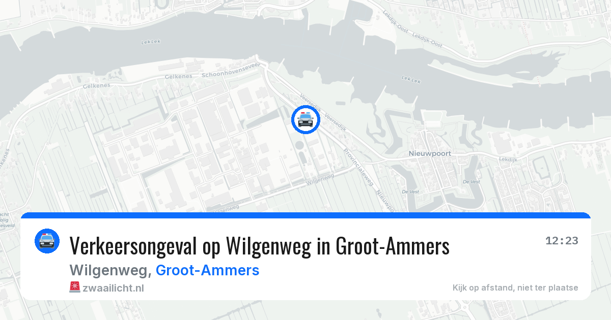 Verkeersongeval op Wilgenweg in Groot-Ammers — 16 jul 2026