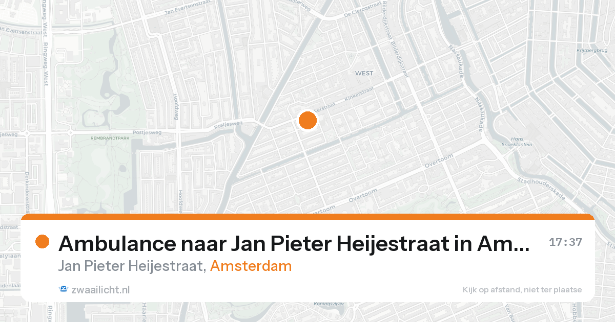 Ambulance naar Jan Pieter Heijestraat in Amsterdam — 17 aug 2026