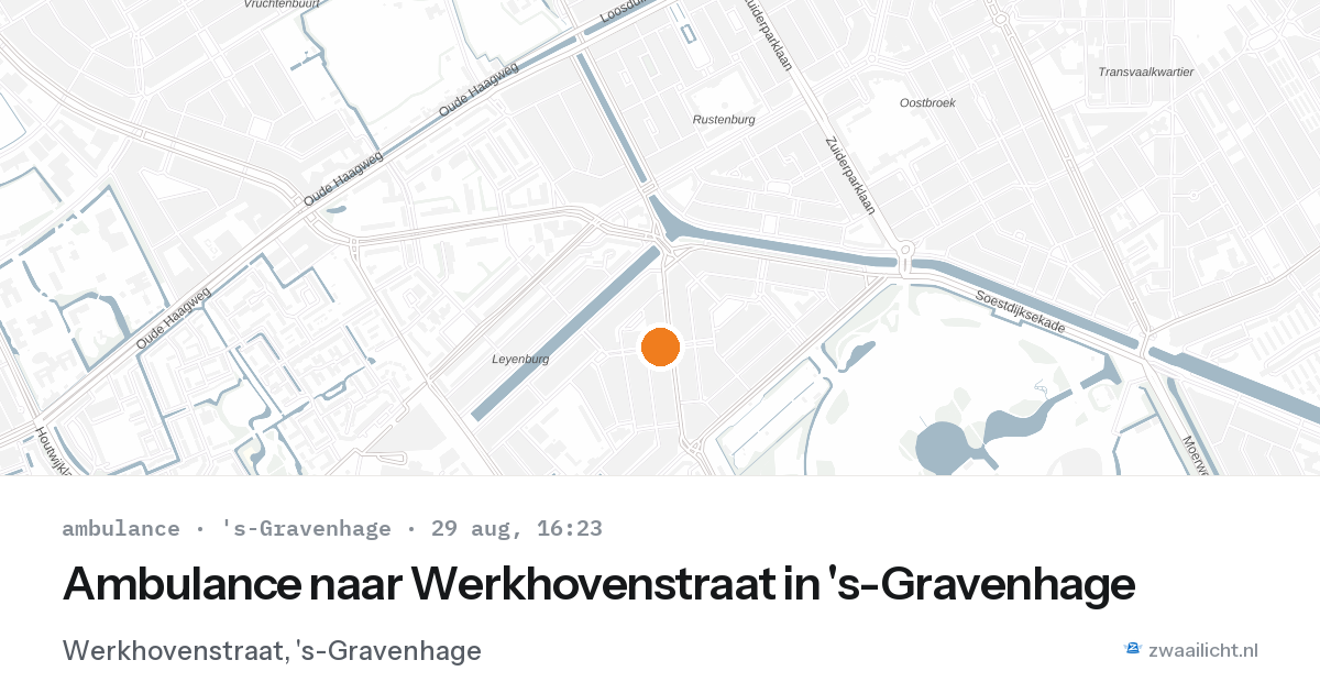 Ambulance naar Werkhovenstraat in 's-Gravenhage — 29 aug 2026