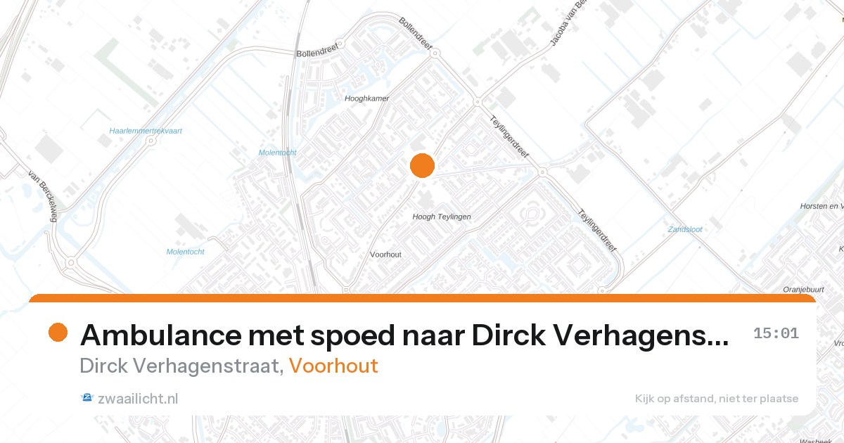 Ambulance met spoed naar Dirck Verhagenstraat in Voorhout — 27 aug 2026