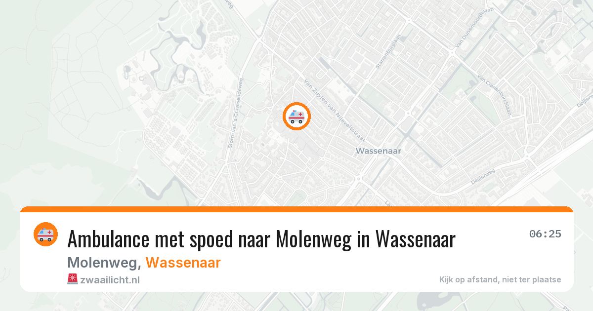 Ambulance met spoed naar Molenweg in Wassenaar — 17 jul 2026