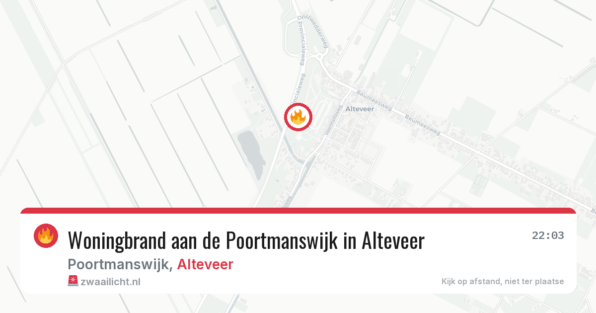 Woningbrand aan de Poortmanswijk in Alteveer — 22 jul 2026