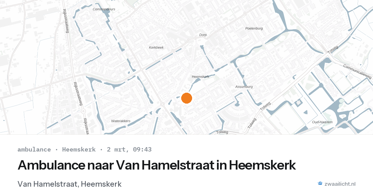 Ambulance naar Van Hamelstraat in Heemskerk — 2 mrt 2026
