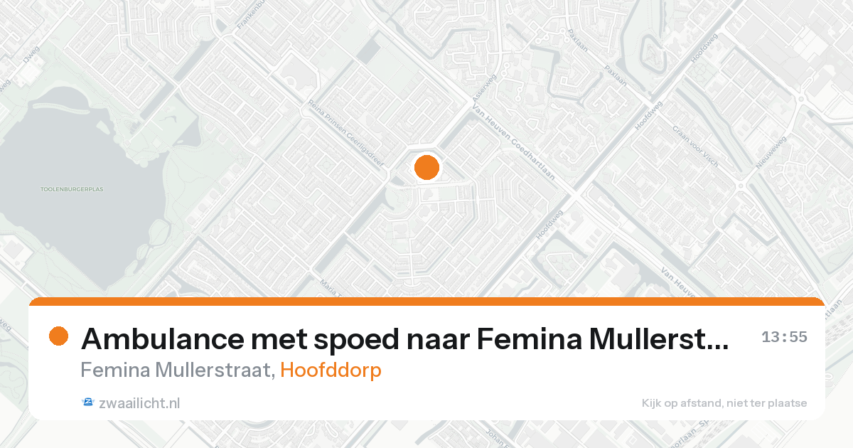 Ambulance met spoed naar Femina Mullerstraat in Hoofddorp — 15 aug 2026