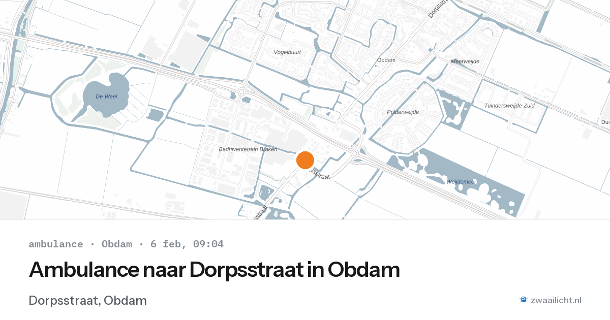 Ambulance naar Dorpsstraat in Obdam — 6 feb 2026