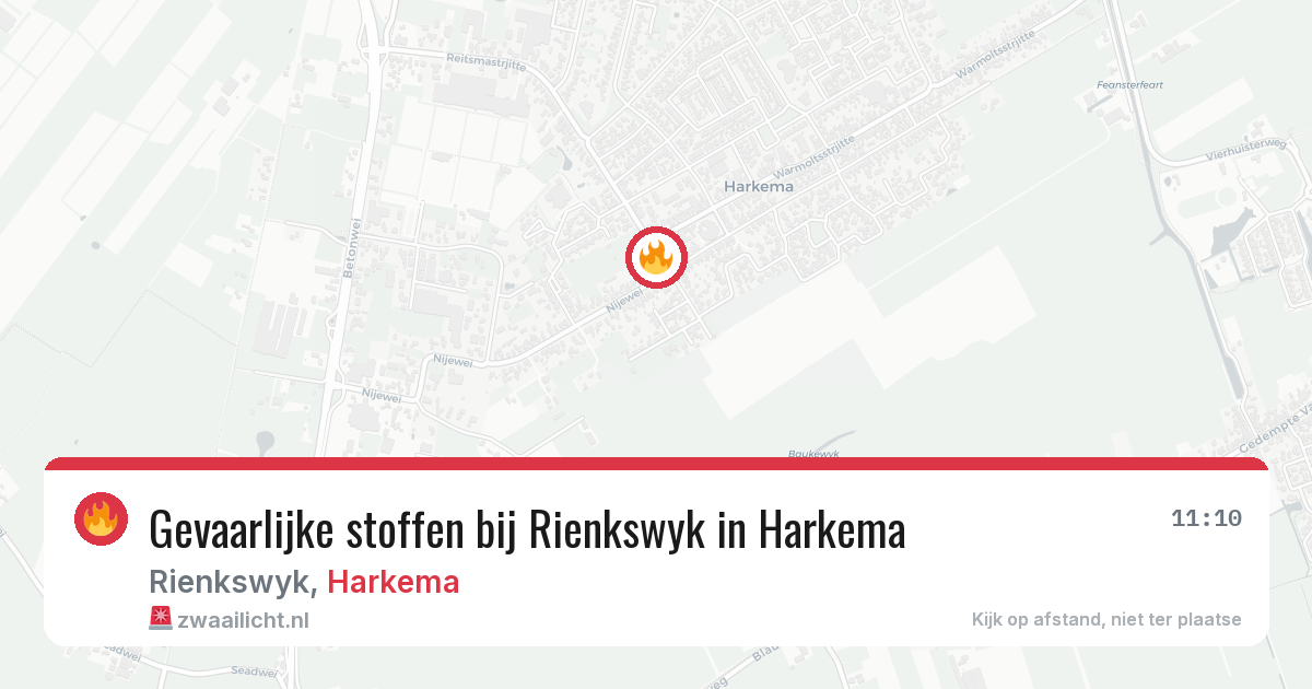 Gevaarlijke stoffen bij Rienkswyk in Harkema — 5 mrt 2026