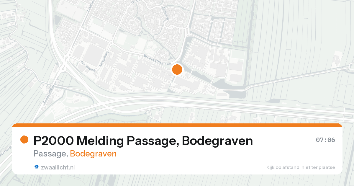P2000 Melding Passage, Bodegraven — 8 aug 2026