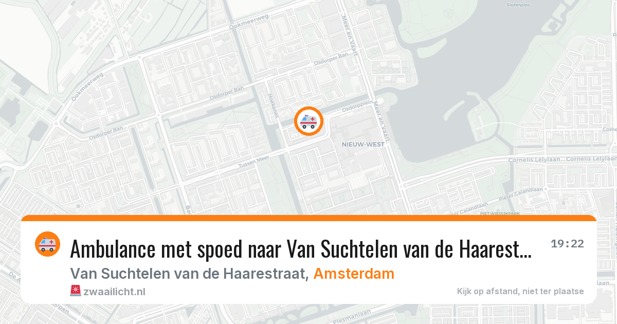 Ambulance met spoed naar Van Suchtelen van de Haarestraat in Amsterdam — 22 mrt 2026