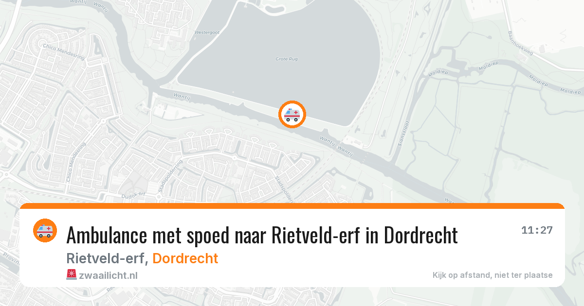 Ambulance met spoed naar Rietveld-erf in Dordrecht — 18 jul 2026