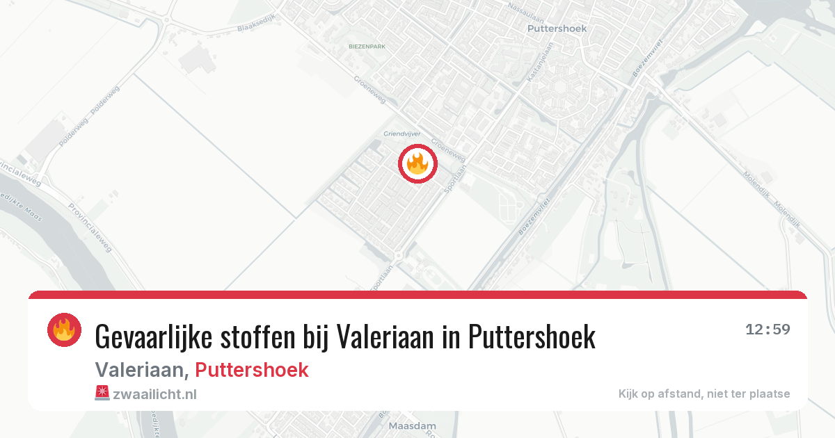 Gevaarlijke stoffen bij Valeriaan in Puttershoek — 5 mrt 2026