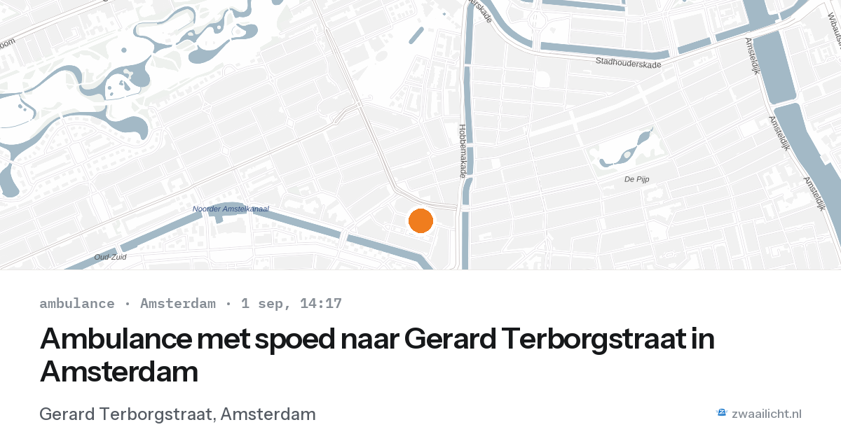 Ambulance met spoed naar Gerard Terborgstraat in Amsterdam — 1 sep 2026