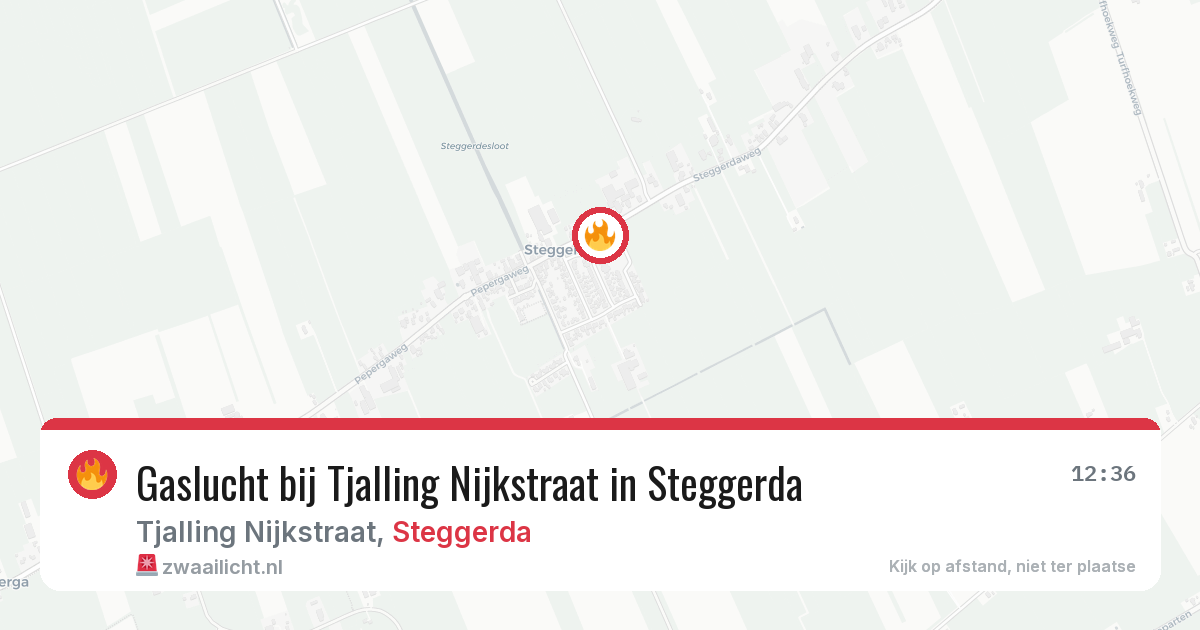 Gaslucht bij Tjalling Nijkstraat in Steggerda — 20 apr 2026
