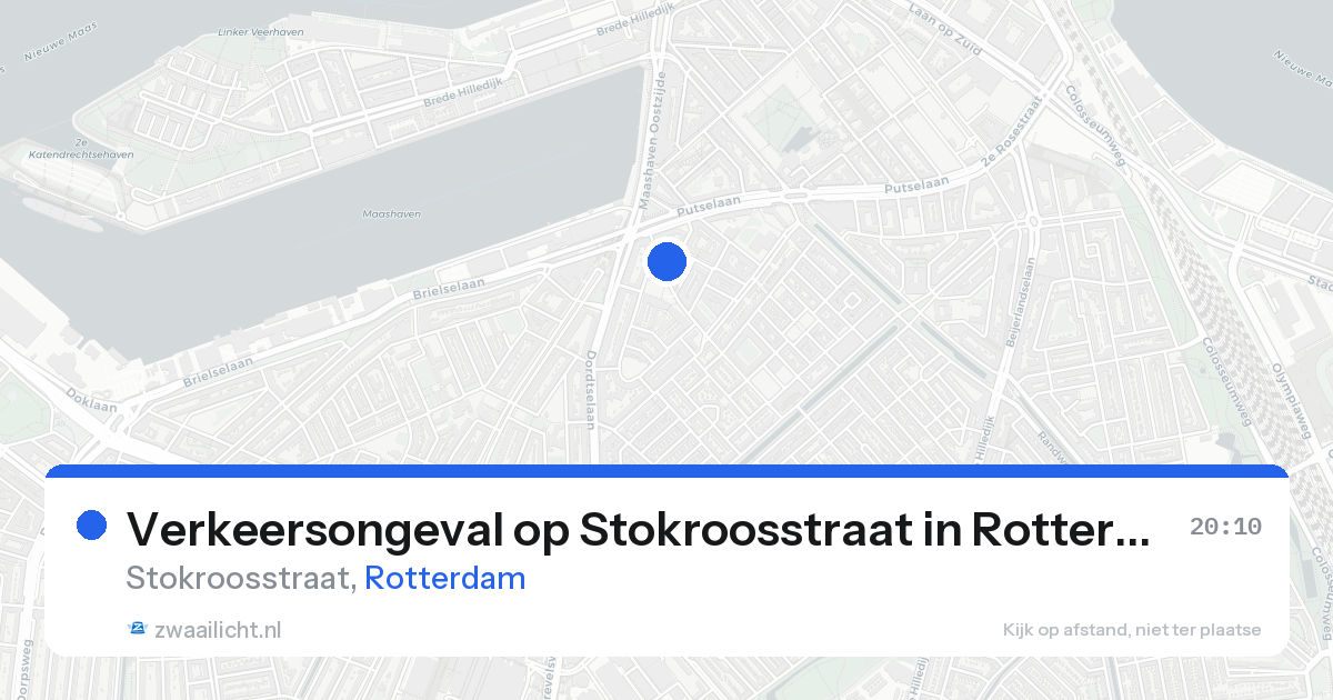 Verkeersongeval op Stokroosstraat in Rotterdam — 20 aug 2026