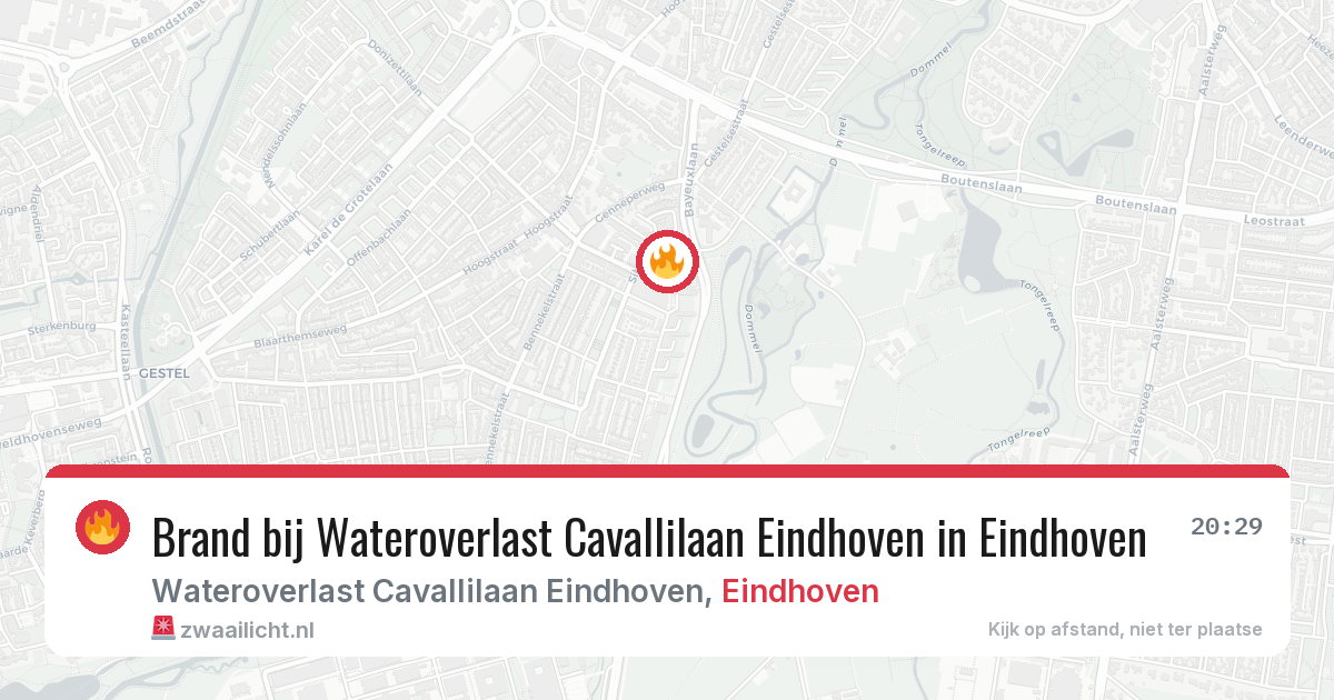 Brand bij Wateroverlast Cavallilaan Eindhoven in Eindhoven — 21 jun 2026