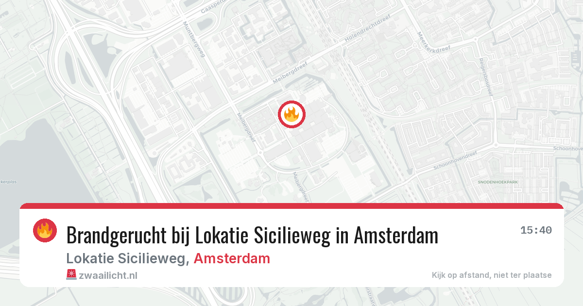 Brandgerucht bij Lokatie Sicilieweg in Amsterdam — 8 feb 2026