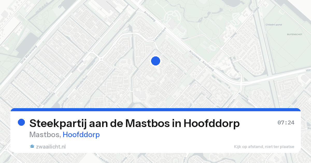 Steekpartij aan de Mastbos in Hoofddorp — 20 aug 2026