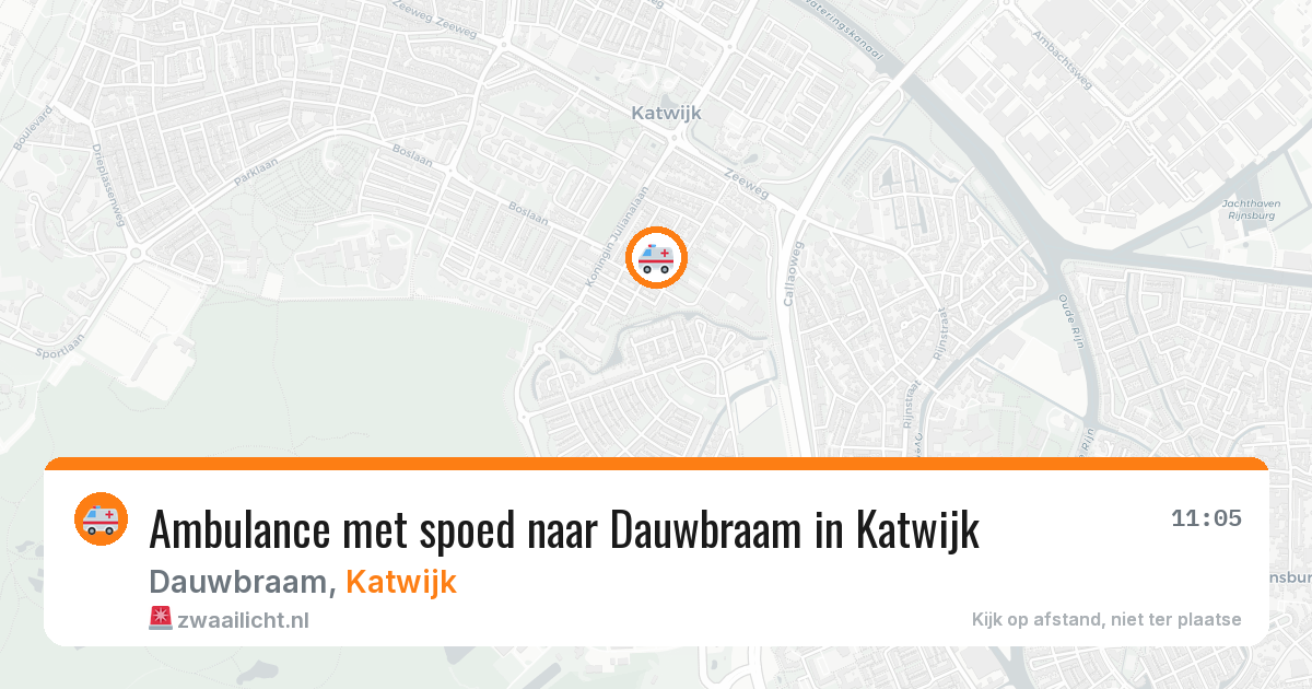 Ambulance met spoed naar Dauwbraam in Katwijk — 14 aug 2026