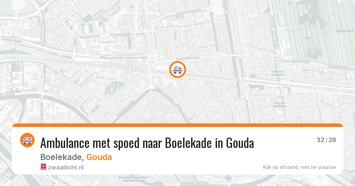 Ambulance met spoed naar Boelekade in Gouda — 14 jun 2026
