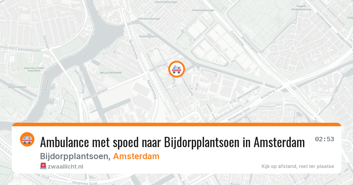 Ambulance met spoed naar Bijdorpplantsoen in Amsterdam — 8 aug 2026