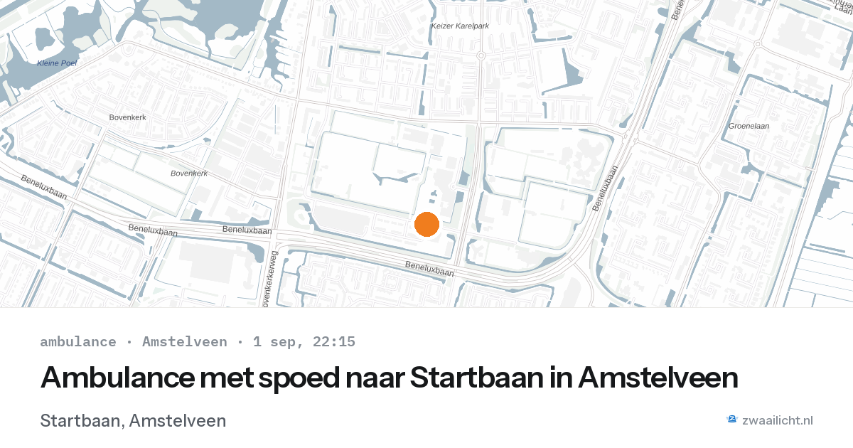 Ambulance met spoed naar Startbaan in Amstelveen — 1 sep 2026