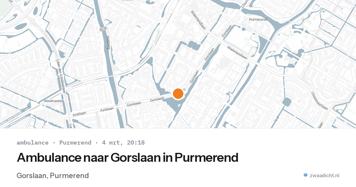 Ambulance naar Gorslaan in Purmerend — 4 mrt 2026