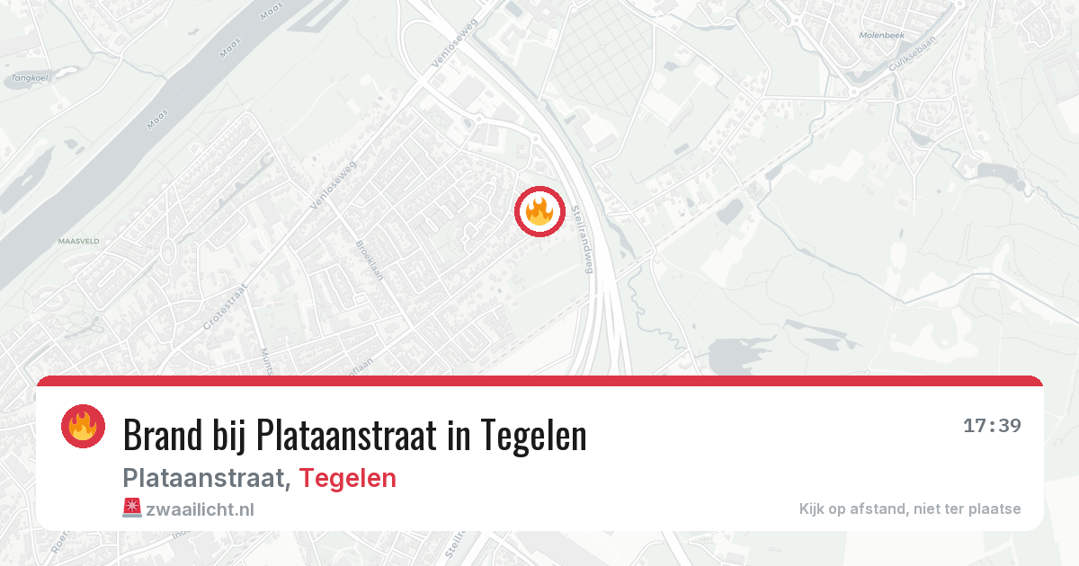 Brand bij Plataanstraat in Tegelen — 21 apr 2026