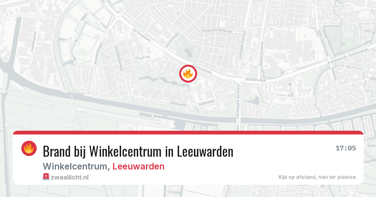 Brand bij Winkelcentrum in Leeuwarden — 15 jun 2026
