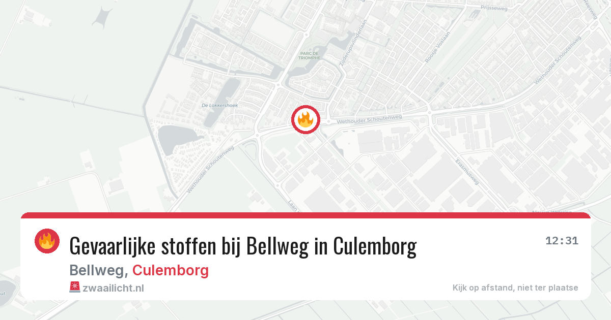 Gevaarlijke stoffen bij Bellweg in Culemborg — 25 mrt 2026