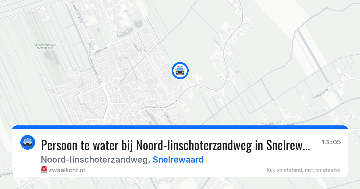Persoon te water bij Noord-linschoterzandweg in Snelrewaard — 25 jun 2026