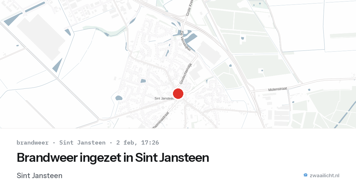 Brandweer ingezet in Sint Jansteen — 2 feb 2026 | 🚨 Zwaailicht.nl