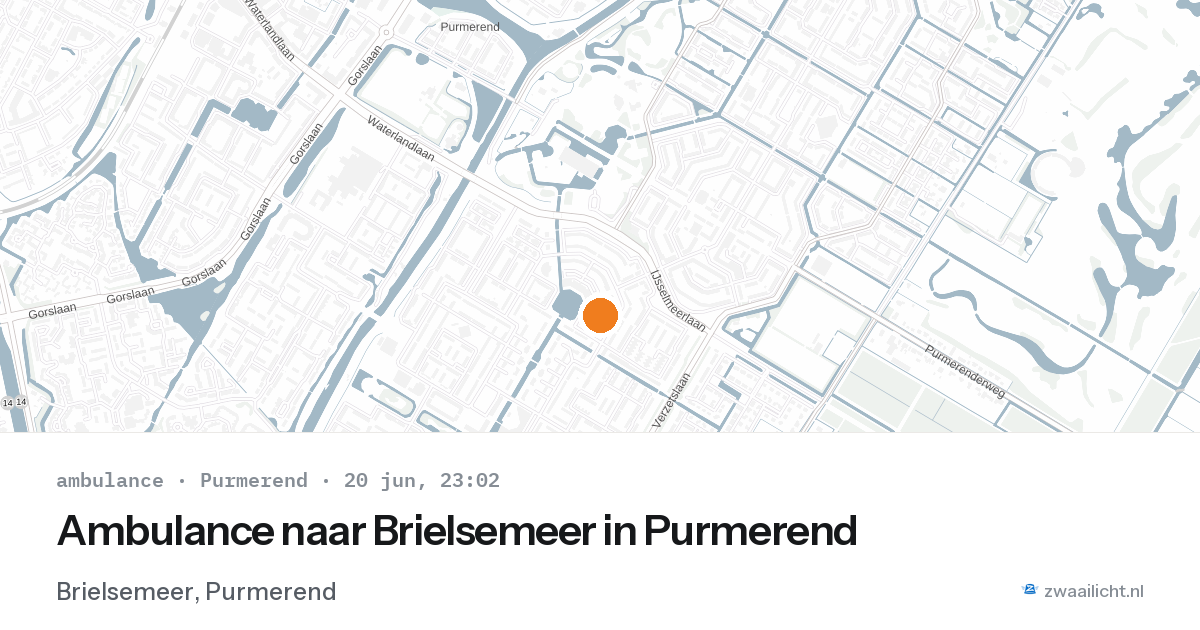 Ambulance naar Brielsemeer in Purmerend — 20 jun 2026