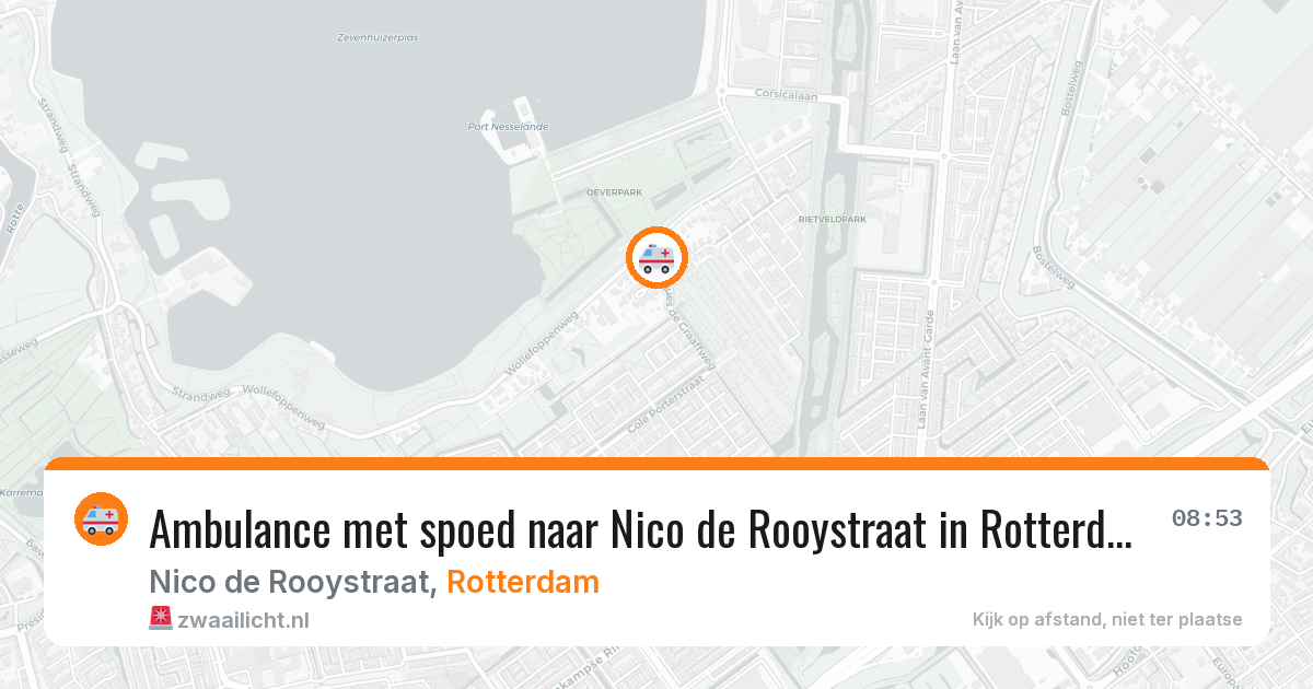 Ambulance met spoed naar Nico de Rooystraat in Rotterdam — 5 aug 2026