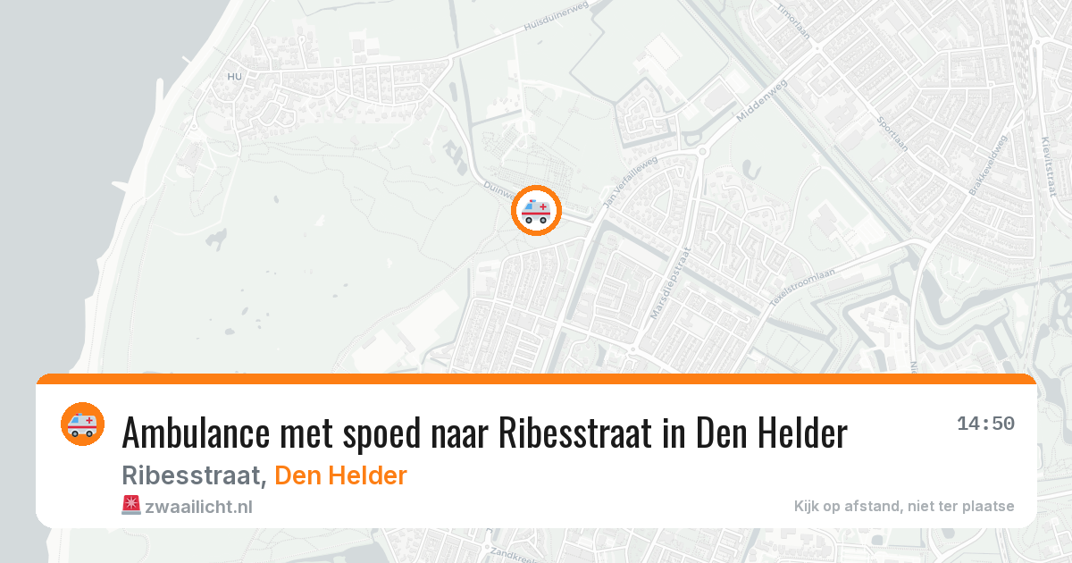 Ambulance met spoed naar Ribesstraat in Den Helder — 19 jul 2026