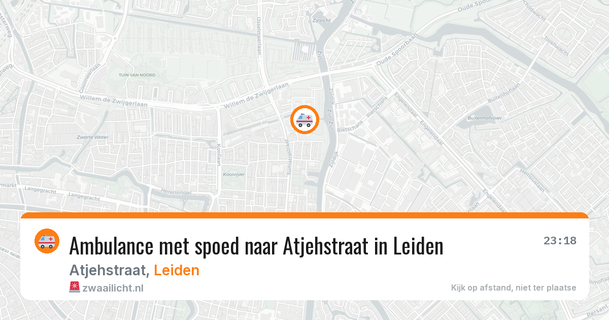 Ambulance met spoed naar Atjehstraat in Leiden — 16 jul 2026