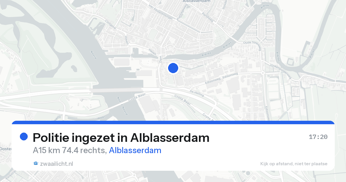 Politie ingezet in Alblasserdam — 18 aug 2026 | 🚨 Zwaailicht.nl