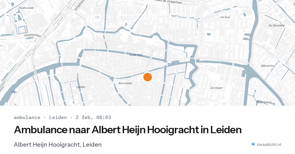Ambulance naar Albert Heijn Hooigracht in Leiden — 2 feb 2026