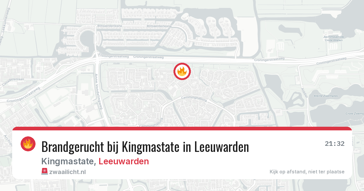 Brandgerucht bij Kingmastate in Leeuwarden — 4 jul 2026