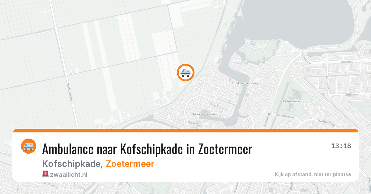 Ambulance naar Kofschipkade in Zoetermeer — 8 aug 2026