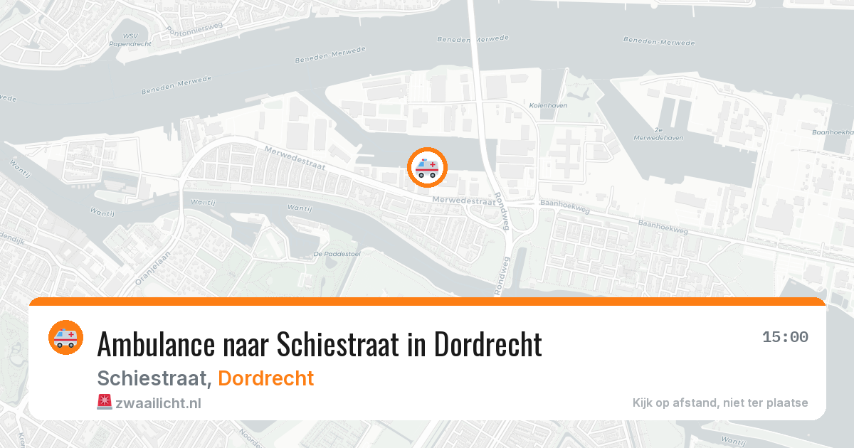 Ambulance naar Schiestraat in Dordrecht — 2 aug 2026