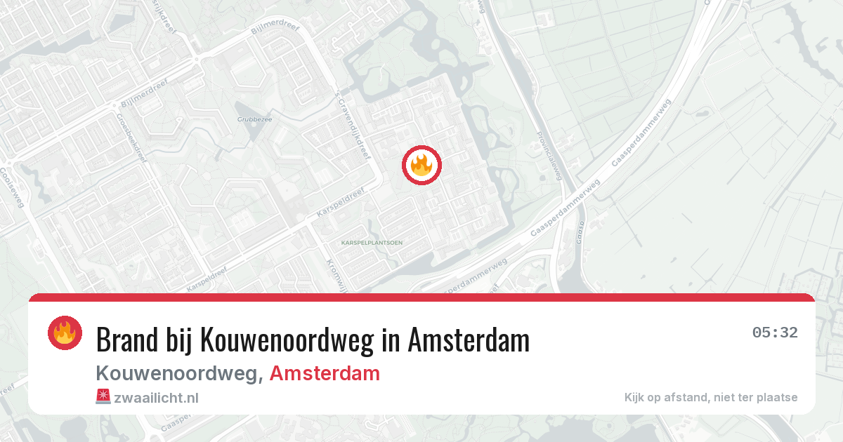 Brand bij Kouwenoordweg in Amsterdam — 11 mei 2026
