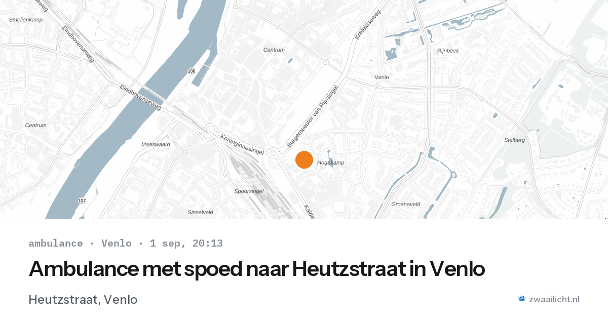 Ambulance met spoed naar Heutzstraat in Venlo — 1 sep 2026