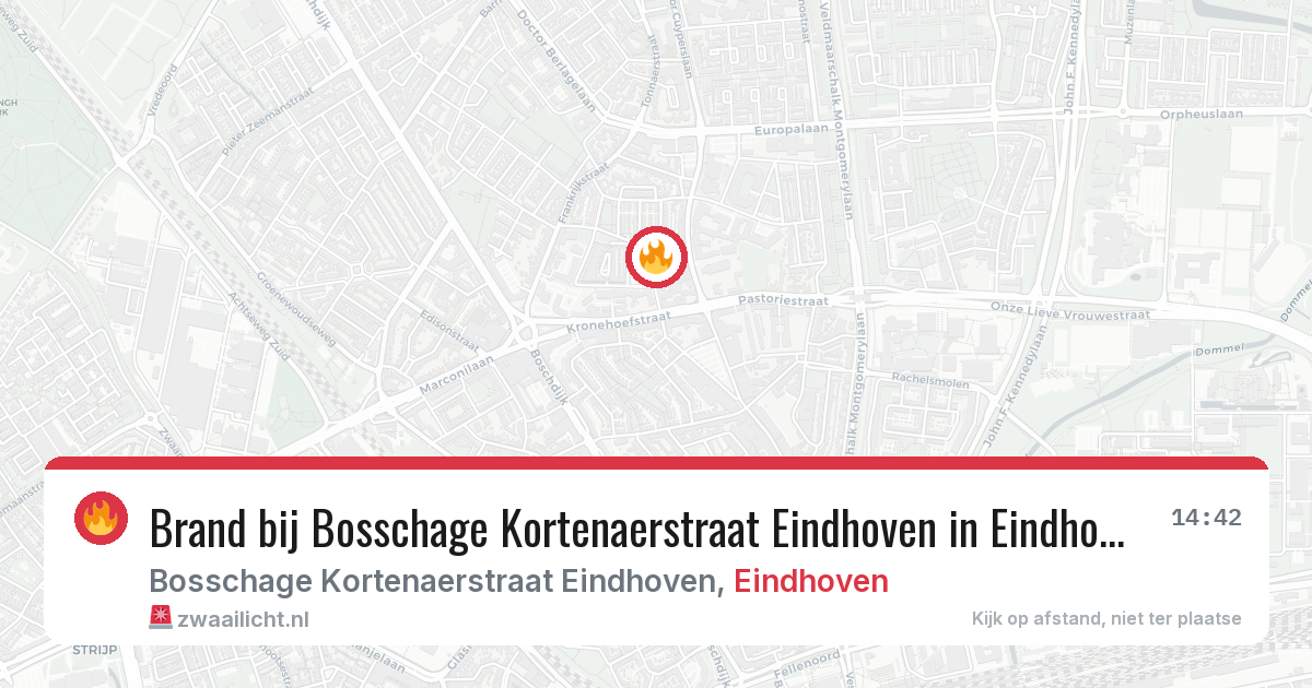 Brand bij Bosschage Kortenaerstraat Eindhoven in Eindhoven — 31 jul 2026
