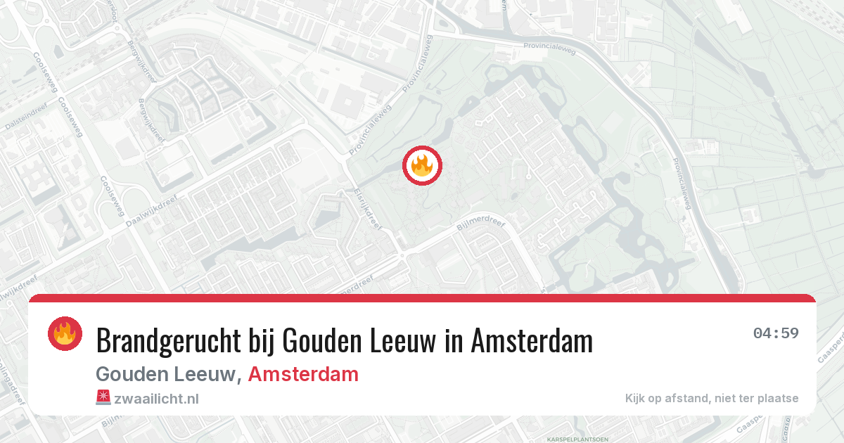Brandgerucht bij Gouden Leeuw in Amsterdam — 10 aug 2026