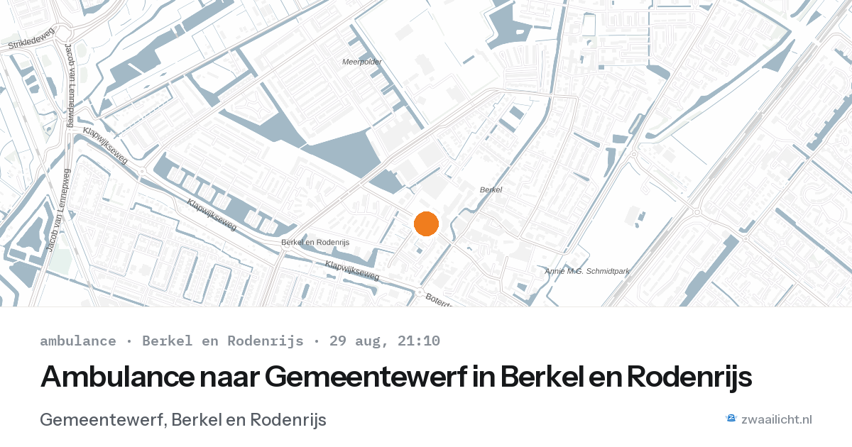 Ambulance naar Gemeentewerf in Berkel en Rodenrijs — 29 aug 2026