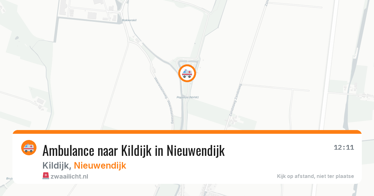 Ambulance naar Kildijk in Nieuwendijk — 3 aug 2026