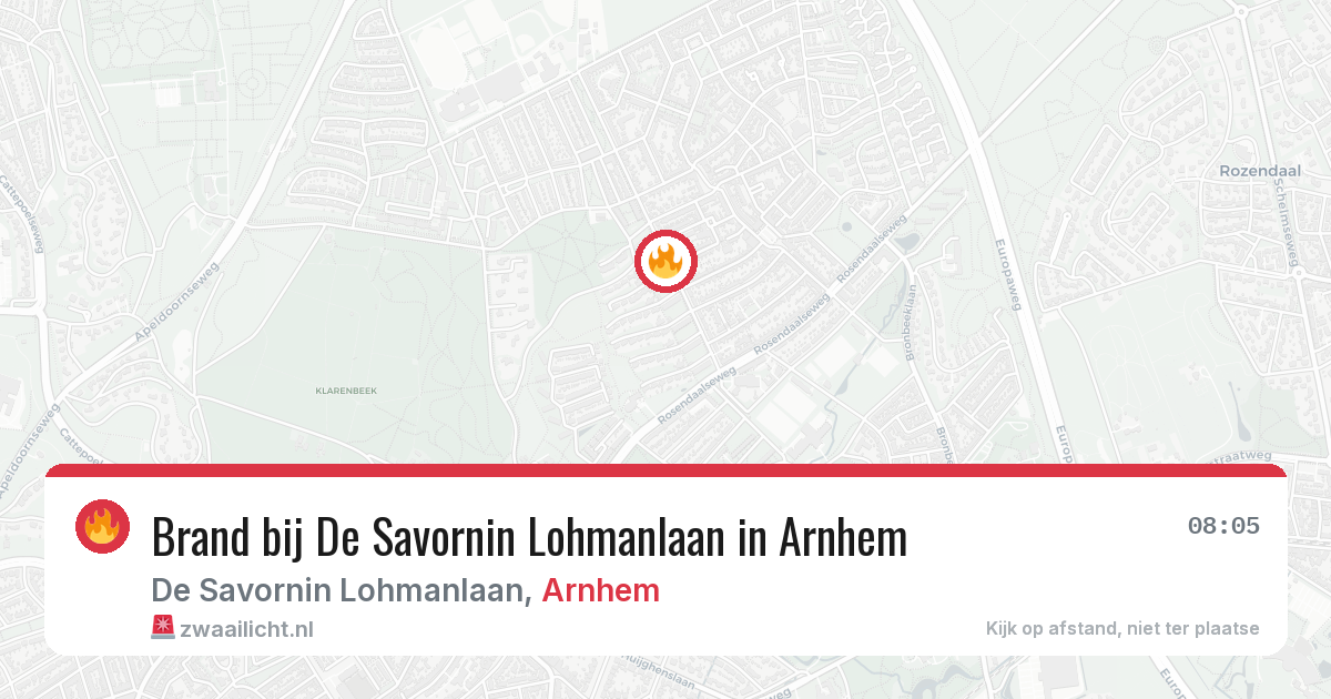 Brand bij De Savornin Lohmanlaan in Arnhem — 19 jul 2026